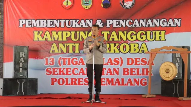 Pencanangan kampung tangguh anti-narkoba di Belik, Pemalang. (Foto: Liputan6.com/Polres Pemalang)