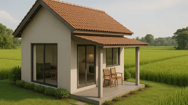 7 Desain Rumah Sederhana di Pinggir Sawah Tapi Terlihat Indah, Adem dan Estetik