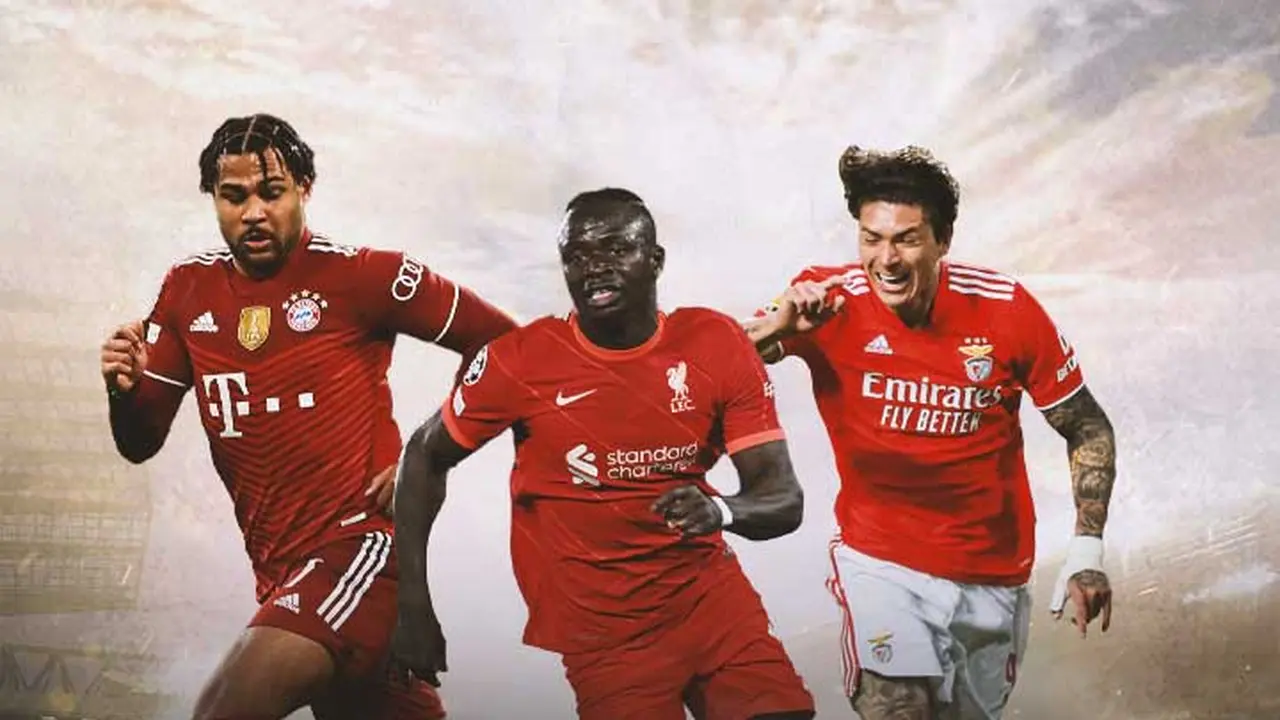 Ilustrasi - Sadio Mane dikelilingi Serge Gnabry dan Darwin Nunez
