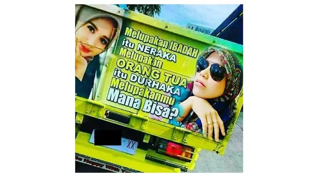 Tulisan truk (Sumber: Instagram/nurnaqueen_)