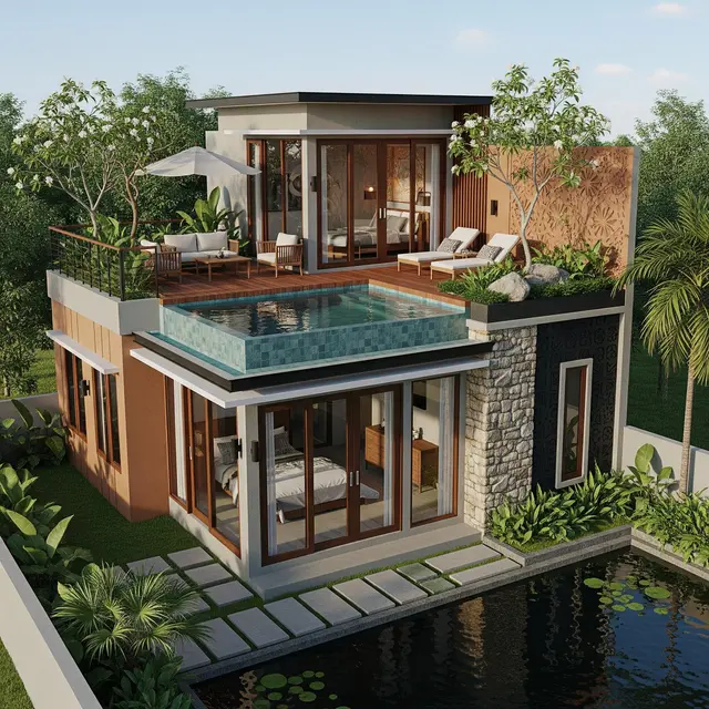 Model Rumah Sederhana Tapi Mewah dengan Atap Datar dan Rooftop