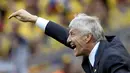 José Pekerman Néstor Krimen, menangani Timnas Kolombia sejak 2012. Pria kelahiran 3 September 1949 ini pernah menjadi pelatih Argentina pada 2004 hingga 2006. (REUTERS/Sergio Perez)