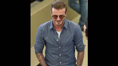 Mantan pesepakbola asal Inggris, David Beckham saat menyaksikan pertandingan final piala dunia, Brasil Senin (14/7/14). (AFP PHOTO/Nelson Almeida)