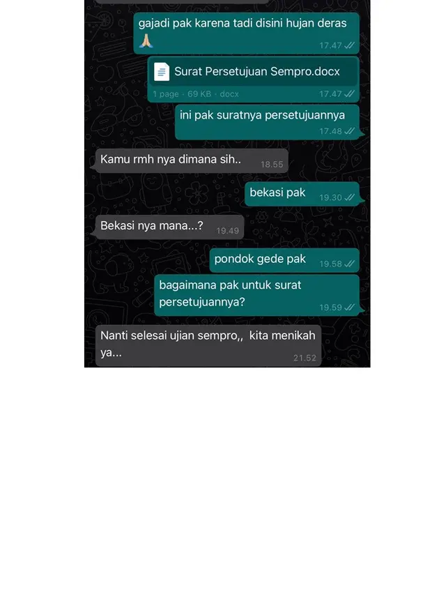 Bak Teman, 7 Chat Mahasiswa dengan Dosen Pembimbing Ini Bikin Senyum Sendiri