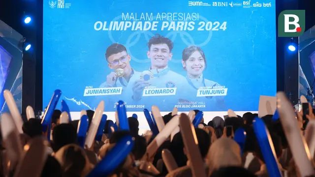 Foto: Veddriq, Rizki, dan Gregoria Diguyur Miliaran Rupiah dalam Acara Apresiasi Atlet Peraih Medali Olimpiade Paris 2024