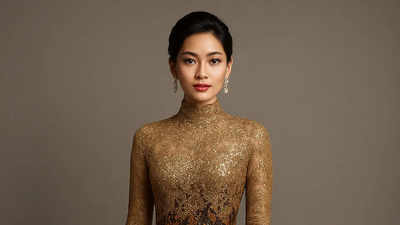 Model Long Dress Batik Kombinasi Brokat Lengan 3/4, Pilihan Elegan untuk Acara Formal