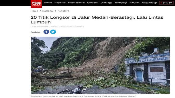 Gambar Tangkapan Layar Artikel dari Situs cnnindonesia.com.