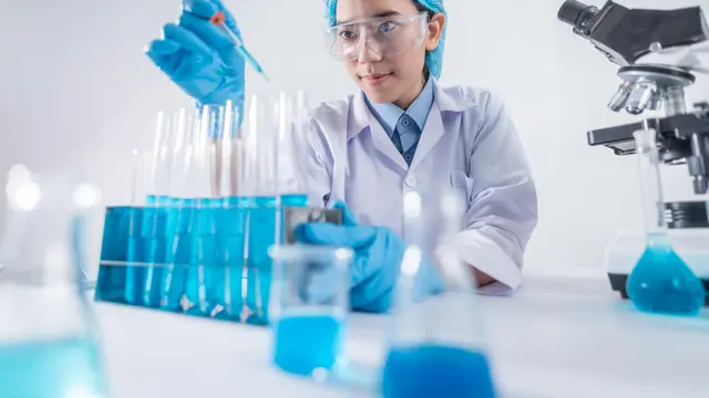 Ilustrasi sains, penelitian, laboratorium, ilmuwan