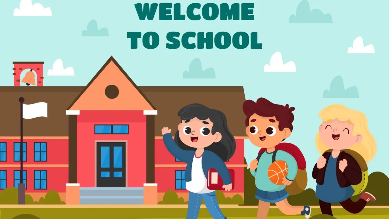 Ilustrasi sekolah, anak sekolah