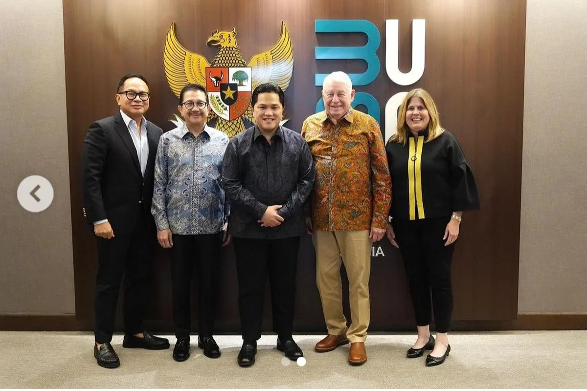 Menteri BUMN Erick Thohir bertemu dengan Chairman of the Board and Chief Executive Officer of Freeport McMoran, Rhicard Adkerson dan President and a member of the Board of Directors of Freeport McMoran, Kathleen L. Quirk.(akun Instagram @erickthohir)