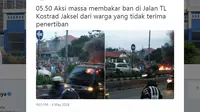 Aksi Bakar Ban di Kodam Tanah Kusir, Pondok Indah Macet Parah