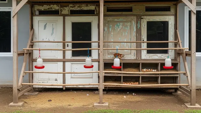Kandang Ayam Kampung dari Pintu dan Jendela Bekas Rumah