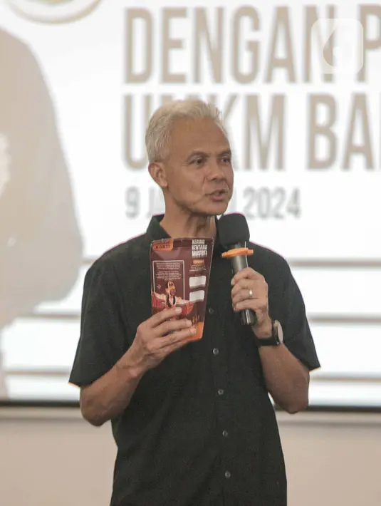 Ganjar menekankan pentingnya pelatihan-pelatihan secara rutin bagi UMKM agar dapat lebih maju. (Liputan6.com/Faizal Fanani)