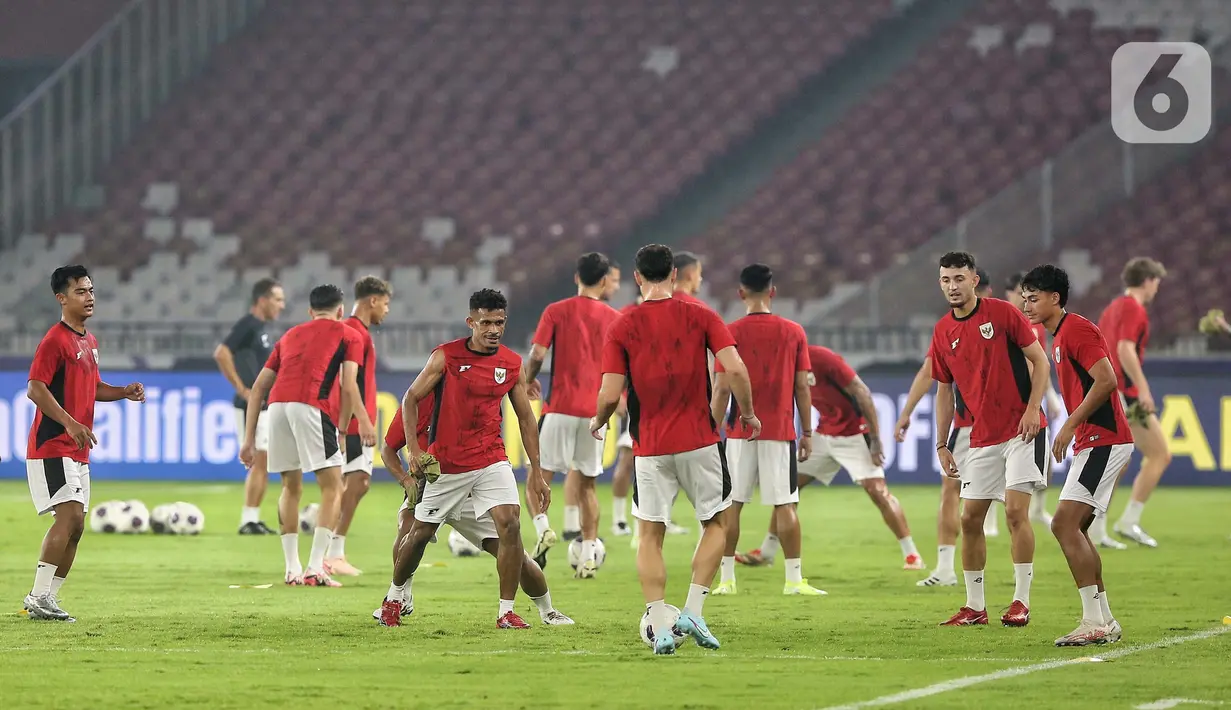 Pertandingan timnas Indonesia melawan China bakal digelar di Stadion Utama Gelora Bung Karno (SUGBK) Jakarta pada Kamis (5/6/2025) pukul 20.45 WIB. (Liputan6.com/Angga Yuniar)