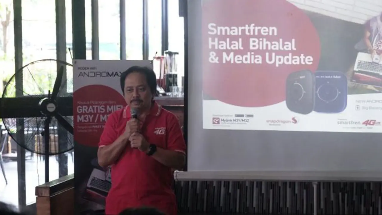 Direktur Utama Smartfren, Merza Fachys, ditemui di acara peluncuran MiFi Andromax dan Halal Bihalal Smartfren di Jakart, Rabu (27/7/2016). Liputan6.com/Mochamad Wahyu Hidayat