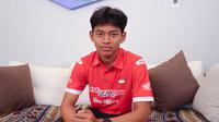 Pembalap binaan PT Astra Honda Motor yang akan mengikuti kelas Moto3 2026, Veda Ega Pratama. (Abdul Aziz/Bola.com)