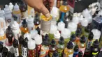 Barang bukti hasil penindakan barang kena cukai di Kantor Pusat Bea Cukai, Jakarta Timur, Jumat (25/10/2019). Ditjen Bea dan Cukai Kementerian Keuangan merilis hasil tindakan produk-produk ilegal, di antaranya rokok elektrik, rokok, hingga minuman keras . (Liputan6.com/Immanuel Antonius)