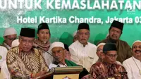 Ketua Umum PBNU Said Aqil Siradj, memberikan sambutan pada acara Multaqo Ulama, Habib dan Cendekiawan Muslim di Hotel Kartika Chandra, Jakarta, Jumat (3/5/2019). Pertemuan yang dihadiri 1500 alim ulama dan habib mengajak umat Islam menjaga stabilitas keamanan di Indonesia. (Liputan6.com/Johan Tallo)