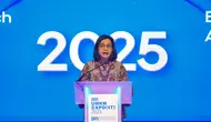 Menteri Keuangan, Sri Mulyani dalam pembukaan BRI UMKM EXPO(RT) 2025 dan BRI Microfinance Outlook 2025 digelar di ICE BSD City, Tangerang, Kamis (30/1/2025). (Foto: Istimewa)