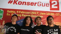 Grup musik Slank usai memberi keterangan jelang konser bertajuk 'Gue2' di Jakarta, Jumat (3/2). Dalam kampanye rakyat Ahok-Djarot, musisi papan atas Indonesia akan menggelar konser bertajuk #KonserGue2. (Liputan6.com/Immanuel Antonius)