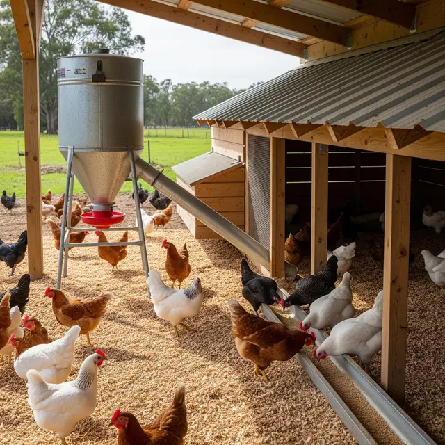 Kandang Ayam dengan Sistem Pakan Otomatis (Gemini AI)