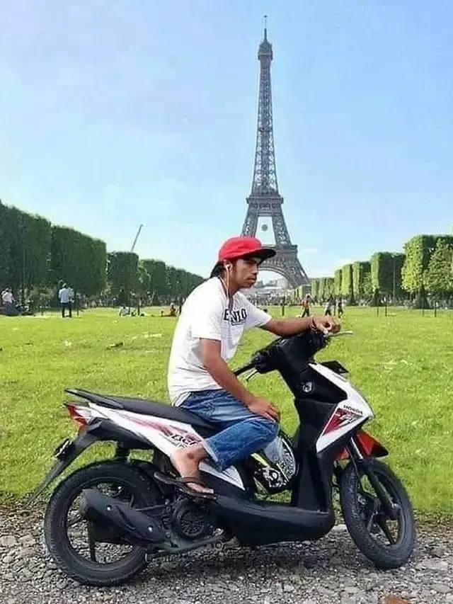 6 Editan Foto Liburan Akhir Tahun di Paris Ini Kocak, Niat Pamer ke Luar Negeri