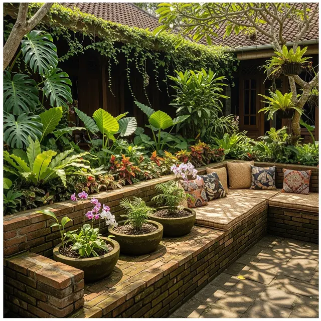 14 Inspirasi Tempat Duduk di Halaman dari Batu Bata yang Estetik dan Tahan Lama