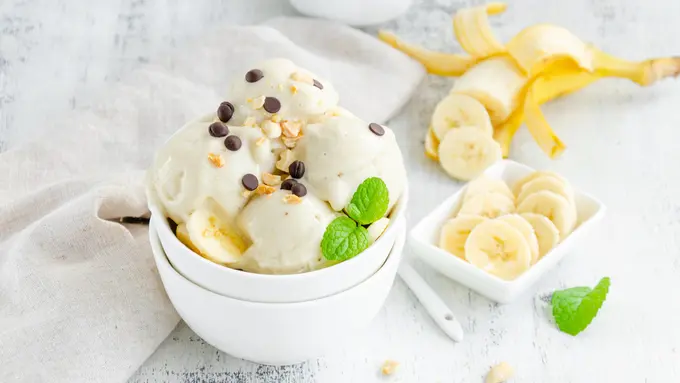 ice cream pisang santan vegetarian