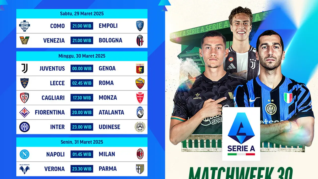 Jadwal dan Link Siaran Langsung Serie A 2024/25 Pekan Ini di Vidio