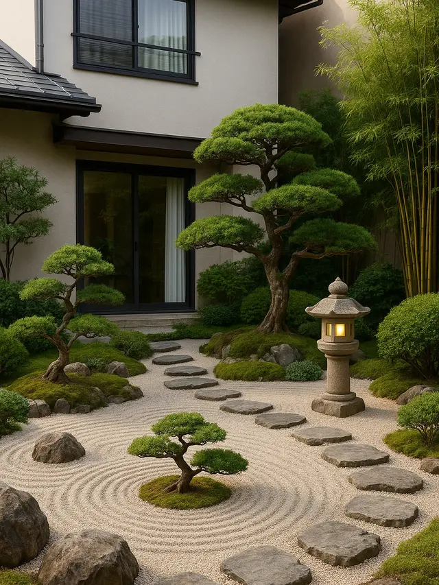 Model Kebun Sederhana di depan Rumah 2 Lantai dengan Lahan Sempit (Image by ChatGPT)