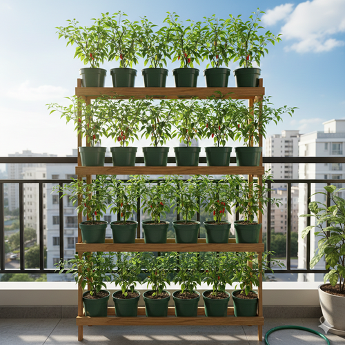 Ide Kebun Cabai Rawit Hemat Biaya (Foto: Gemini AI)