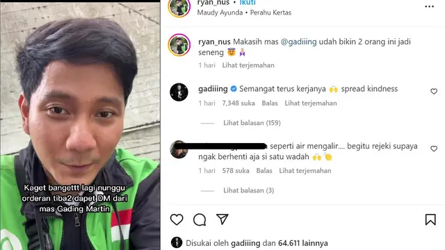Driver Ojol yang Dapat Sepatu dari Gading Marten