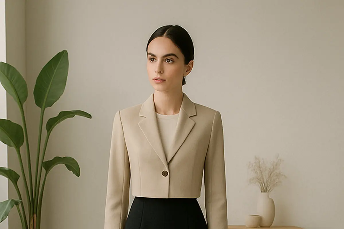 Model Blazer Crop Top Polos tapi Bikin Terlihat Berkelas