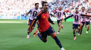 Selebrasi Ferran Torres saat Spanyol mengalahkan Argentina di final Piala Dunia 2026 (AFP)