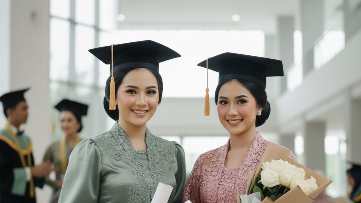 7 Pesona Kebaya Batik Lengan Balon Bordir Modern untuk Wisuda Tren 2025, Memukau di Momen Kelulusan