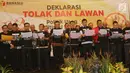 Suasana Deklarasi Tolak dan Lawan Politik Uang dan Politisasi SARA untuk Pilkada 2018 Berintegritas, Jakarta, Sabtu (10/2). Deklarasi ini merupakan komitmen untuk menciptakan setiap tahapan Pilkada 2018. (Liputan6.com/Angga Yuniar)