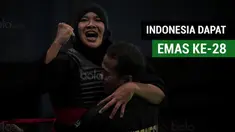 Pesilat putri Indonesia, Pipiet Kamelia menyumbang emas ke-28 di Asian Games 2018 usai menang di kelas 60-65 kg putri.