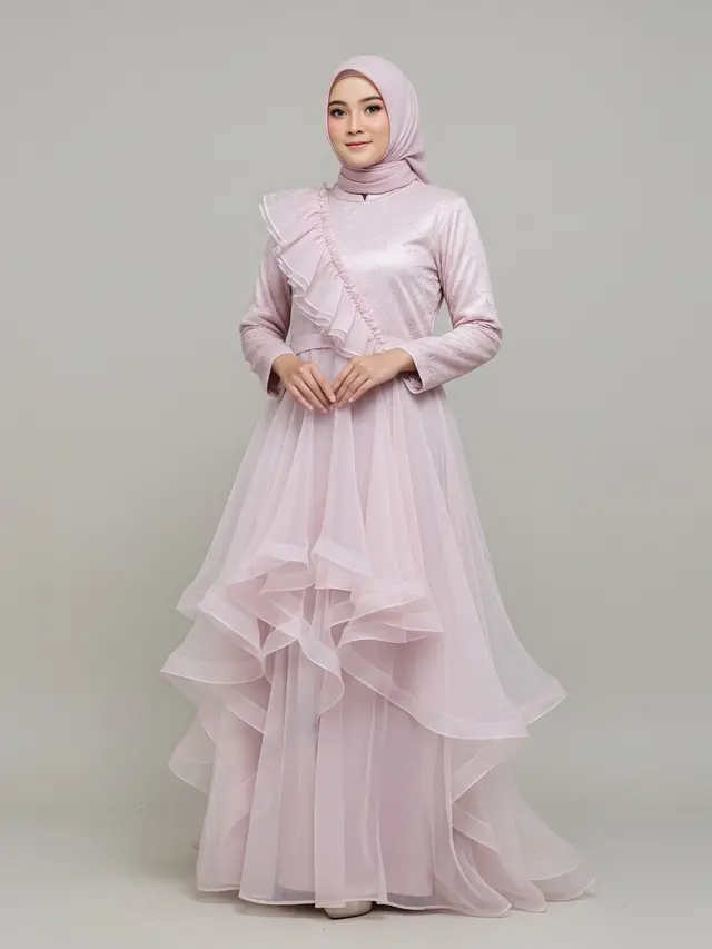 Tren Gamis Organza Simple tapi Mewah untuk Pesta Pernikahan