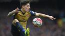 4. Hector Bellerin (Arsenal), bek kanan asal Spanyol ini memiliki kecepatan lari 20 dari nilai maksimal 20 dan akselerasi 19. (EPA/Peter Powell)