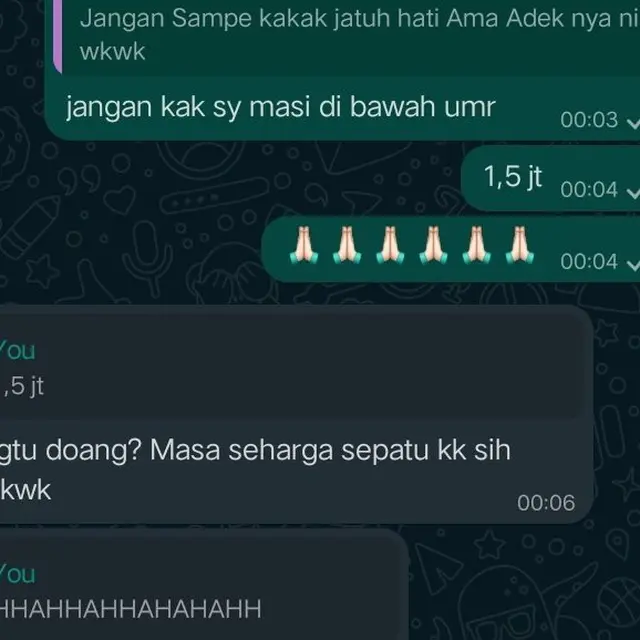 5 Chat Kocak Tanya 'UMR' Ini Malah Jadi Salah Paham