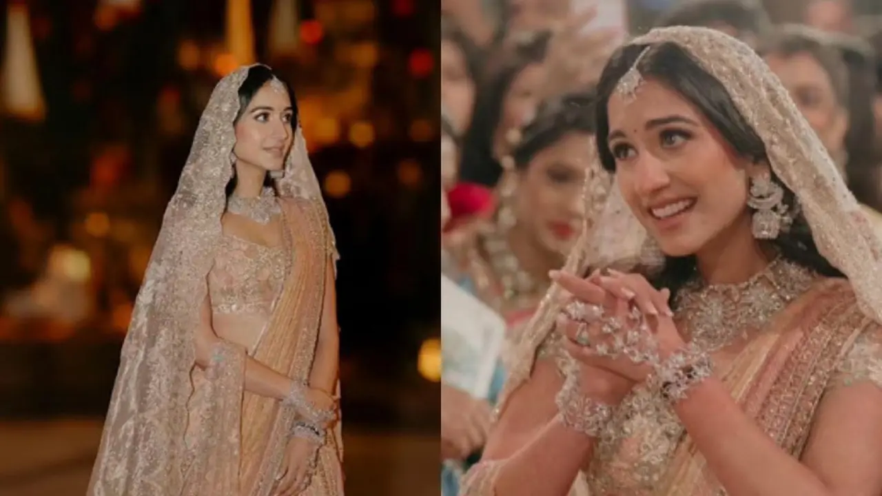 Detail Busana Sari khas Tradisi India yang Dikenakan Radhika Merchant