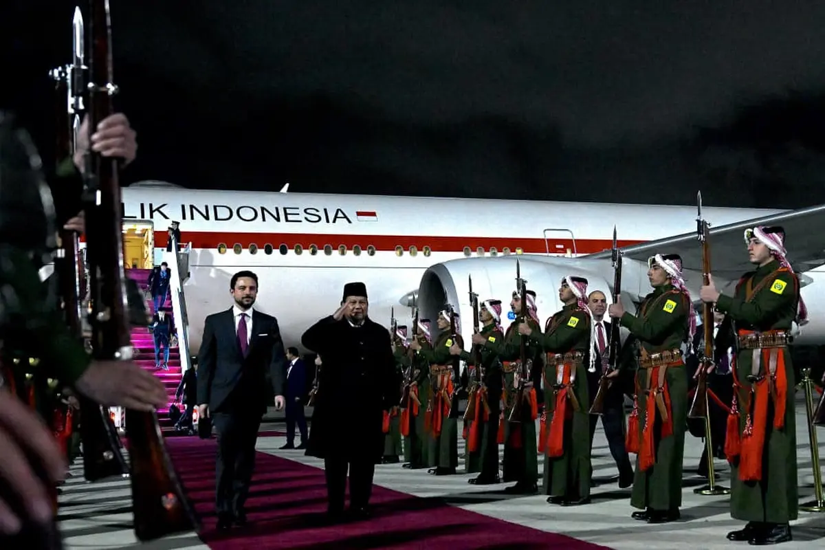 Presiden Prabowo tiba di Bandara Udara Militer Marka di Amman