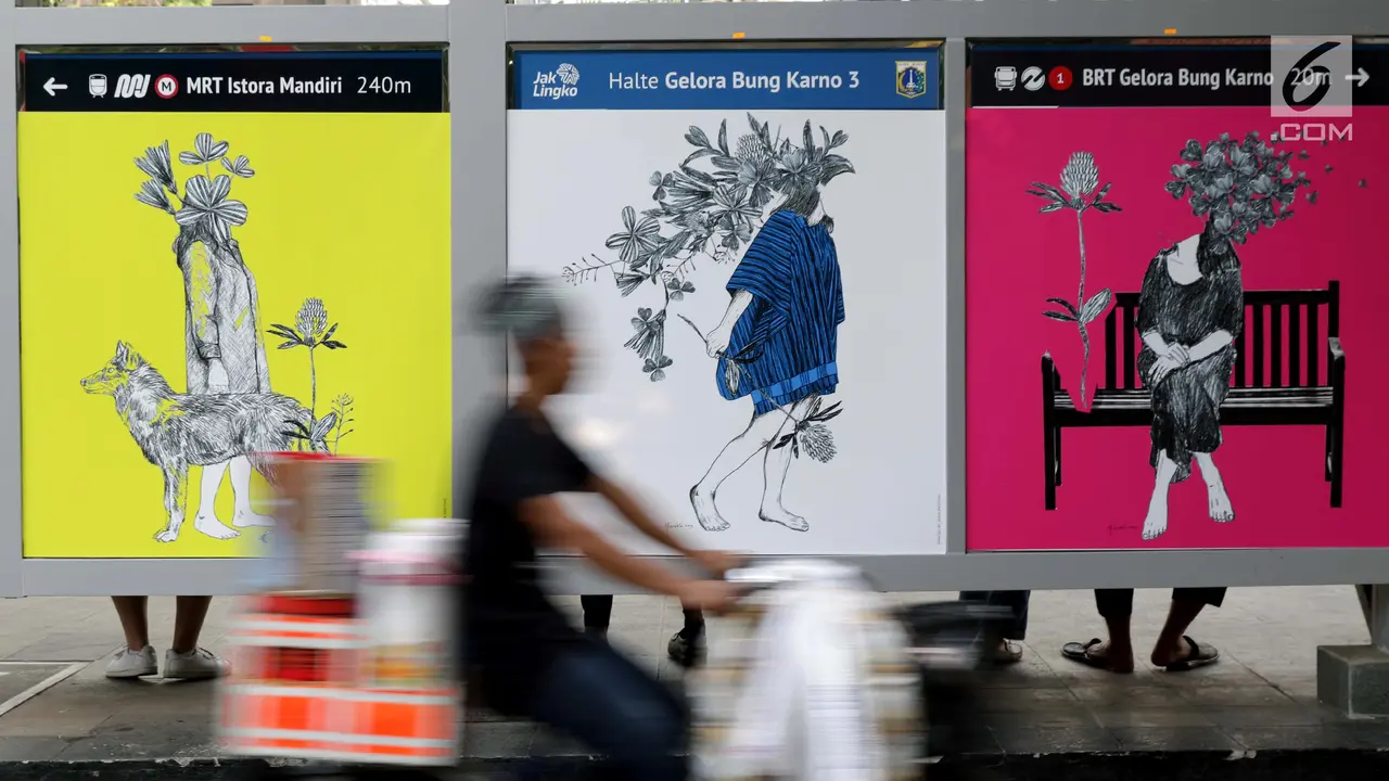 Karya Seni Rupa Hiasi Halte Bus dan Stasiun MRT Jakarta