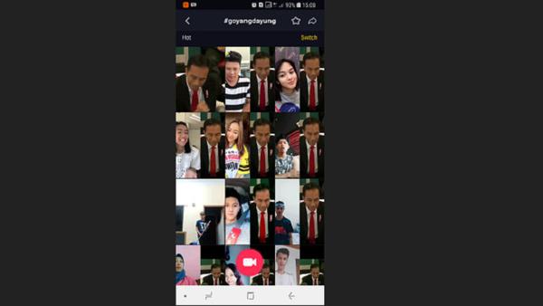 Aksi goyang dayung Presiden Jokowi yang kini viral di Tik Tok (screenshot Tik Tok)