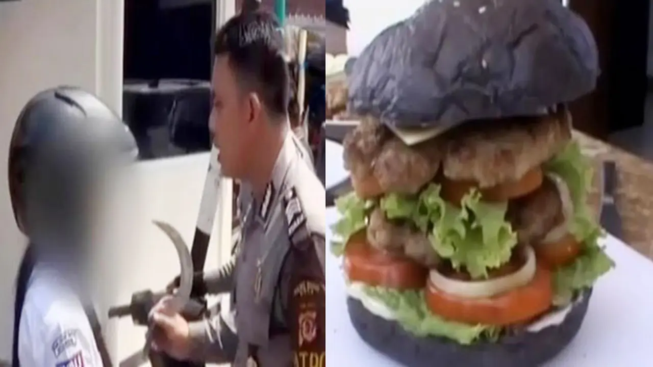 Razia Tawuran Pelajar di Bogor hingga Lomba Makan Burger Hitam