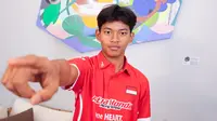 Pembalap binaan PT Astra Honda Motor yang akan mengikuti kelas Moto3 2026, Veda Ega Pratama. (Abdul Aziz/Bola.com)