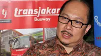 Direktur Utama PT Transjakarta, Antonius Kosasih melakukan jumpa pers, Jakarta (3/9/2014) (Liputan6.com/Miftahul Hayat)