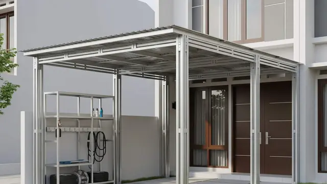 carport sederhana dari besi galvanis