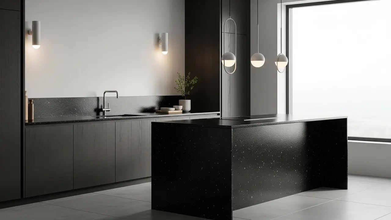 Model Dapur Minimalis Granit Hitam/Ilustrasi Gemini AI