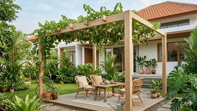 Ide Pergola Sederhana untuk Tanaman Buah Rambat